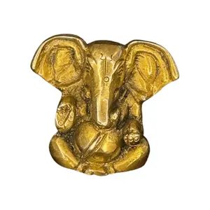 Brass Ganesh Statue - 2" Murti
