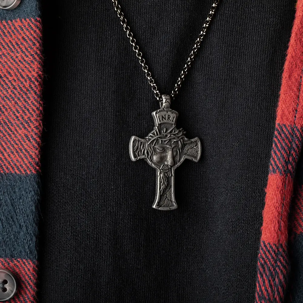 INRI Cross - Victory Over Sin & Death Necklace TT: Helps Pair Veterans With A Service Dog Or Shelter Dog