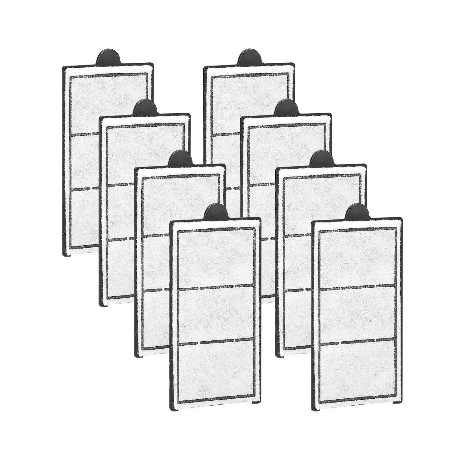8 PCS Aquarium Filter Cotton, Three-Layer Multi-Filtration Fish Tank Replacement Filter Cartridges, Activated Carbon Odor Removal Filter Inserts, Easy Installation Fish Bowl Accessories for 2.5/3.5 Gal MN-200 MN-280 Aquarium