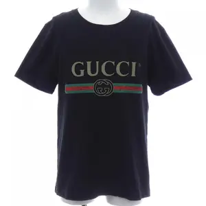 Pre-owned GUCCI Cotton Small Leather Goods logo washed oversize T shirt