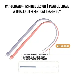 Silicone Mouse Tail Cat Toy, Interactive Hunting Wand with Replaceable Head, Fun and Engaging Cat Plaything, Perfect for Indoor Cats