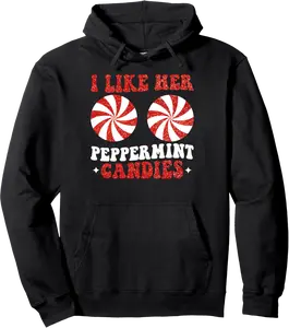 I Like Her Peppermint Candies Xmas Outfit Couple Christmas Pullover Hoodie - Parkermays Shop 46B0DMW2Z8TK