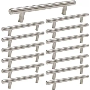 15 Pack Brushed Nickel Cabinet Pulls 3 Inch Handles Stainless Steel Cabinet Hardware for Kitchen and Bathroom Cabinets, 5 Inch Overall Drawer Pull