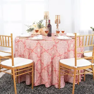 120" Seamless Round Henna Scuba (Wrinkle-Free) (240 GSM) Tablecloth - Rust/Burnt Orange (1pc/pk)