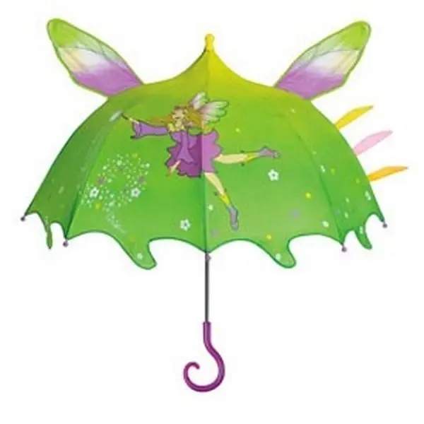 212 MAIN Child-Sized Nylon Fairy Print Umbrella, Lightweight Portable Foldable Home Supplies Accessory