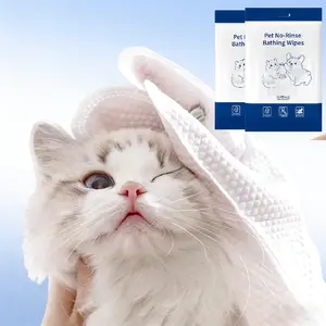 Pet Grooming Gloves |   Disposable Waterless Bath Wipes for Dogs & Cats |   Deodorizing |   No Rinse |   Ultra Soft |   Pet Cleaning Supplies |   Puppy Kitten Wash |   Quick Grooming |   Pet Hygiene Essentials