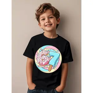 67th Birthday T-Shirt | Fun Ice Cream Drip Design with Number 67, Soft Knit Fabric, Perfect for Birthday Party, Breathable, Playful Design, Comfortable Fit