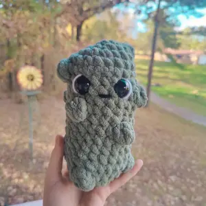 Pickle - Handmade Crochet Pickle Stuffed Animal Plushie Amigurumi Toy Decor