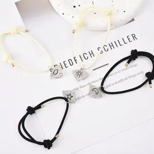 4PCS Magnetic Puzzle Bracelet Set – Star Moon Sun Cloud Design for Bestie, Couple, BFF, Sisters – Interlocking Friendship Gifts