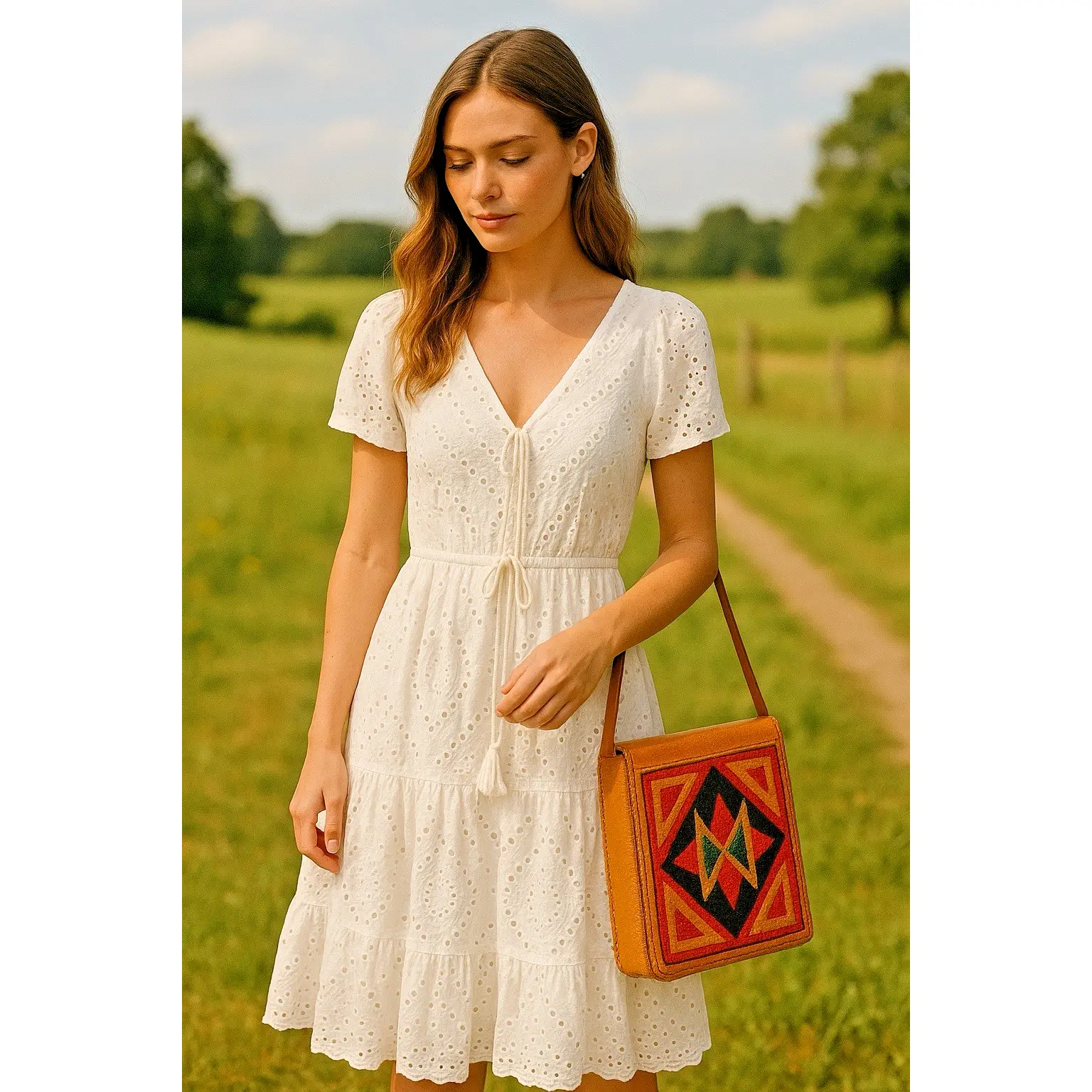 VTG Inspired White Eyelet Embroidered Midi Dress Boho Peasant Style Lined Sz S/M - TikTok Shop VTG Inspired White Eyelet Embroidered Midi Dress Boho Peasant Style Lined Sz S/M - TikTok Shop