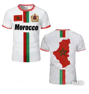 Morocco Football Jersey Maillot Football T Shirts New Design Trendy Short Sleeve Quick Drying Team Uniforms Moroccan Flag Tees