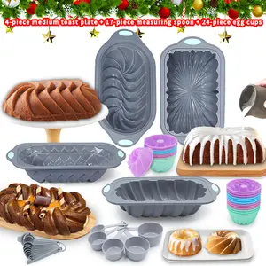 45/21 Pieces , Make Halloween, Silicone Loaf Pan for Baking, Non-Stick Kitchen Oven Bread Pan, Perfect for  Christmas, and Thanksgiving jellies and cakes for parties, breakfast, and gifts.