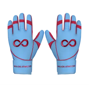 ORIGINAL SERIES POWDER BLUE & RED LONG CUFF PRO PREMIUM 100% 0.9MM AAA AFRICAN GOAT® LEATHER