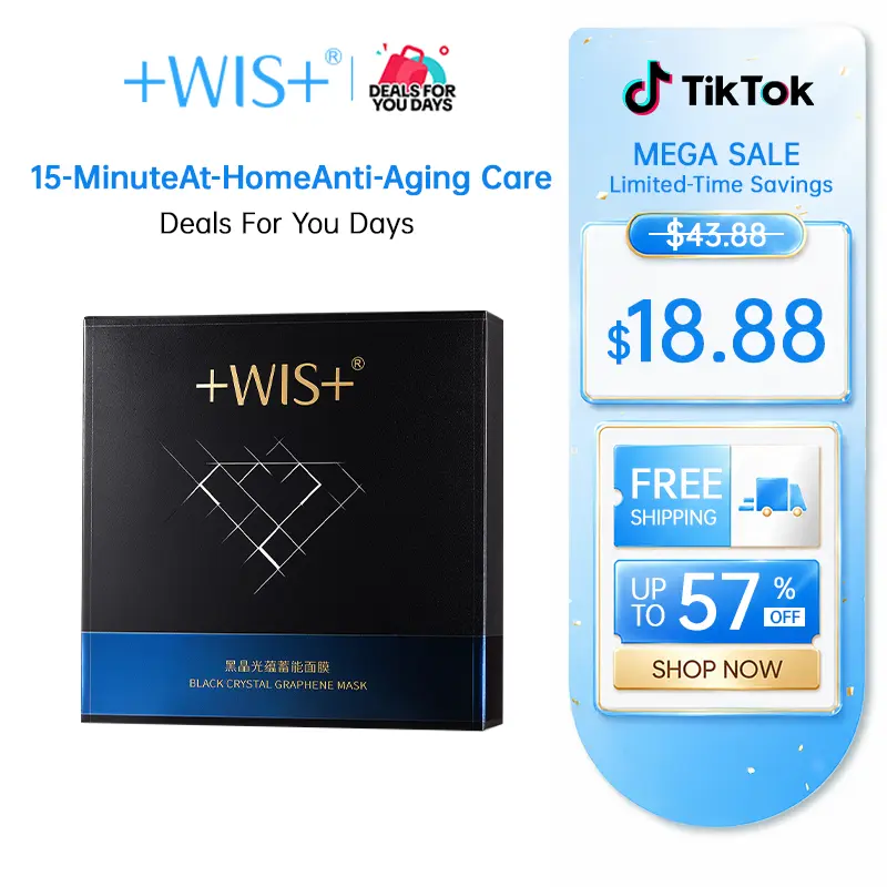 [WIS] K-Beauty Microcurrent Black Crystal Radiance Face Mask, 10 Sheets – Lifts and Firms Skin, Smooths Fine Lines, Fights Signs of Aging, and Boosts Skin Radiance in 15 Minutes#DealsForYouDays