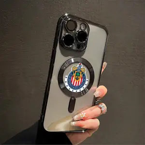 Chivas de Guadalajara Ligamx with Magnetic Ring - Catching Aesthetic Pattern MagsafeCasing For iphone 16 15 14 13 12 11PRO PLUS MAX All-inclusive lens TPU soft shell is scratch-resistant, comes with wireless charging magnet, lens film Cellphone case