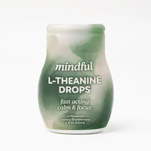 Mindful L-Theanine Drops - 200mg per Serving, Liquid Format, No Added Flavors, 30 Servings per Bottle, Two Pack, Emotional Support, Healthcare Supplement - Vitamin