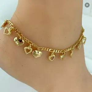 14k Gold Plated Charm Anklet 10” inches