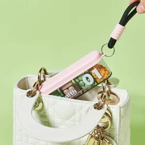 Portable Medicine Box, Small Daily Pill Organizer, Mini Drug Storage Case, Seven-Day Compartment, Three Meals Per Day, Supplement Organizer