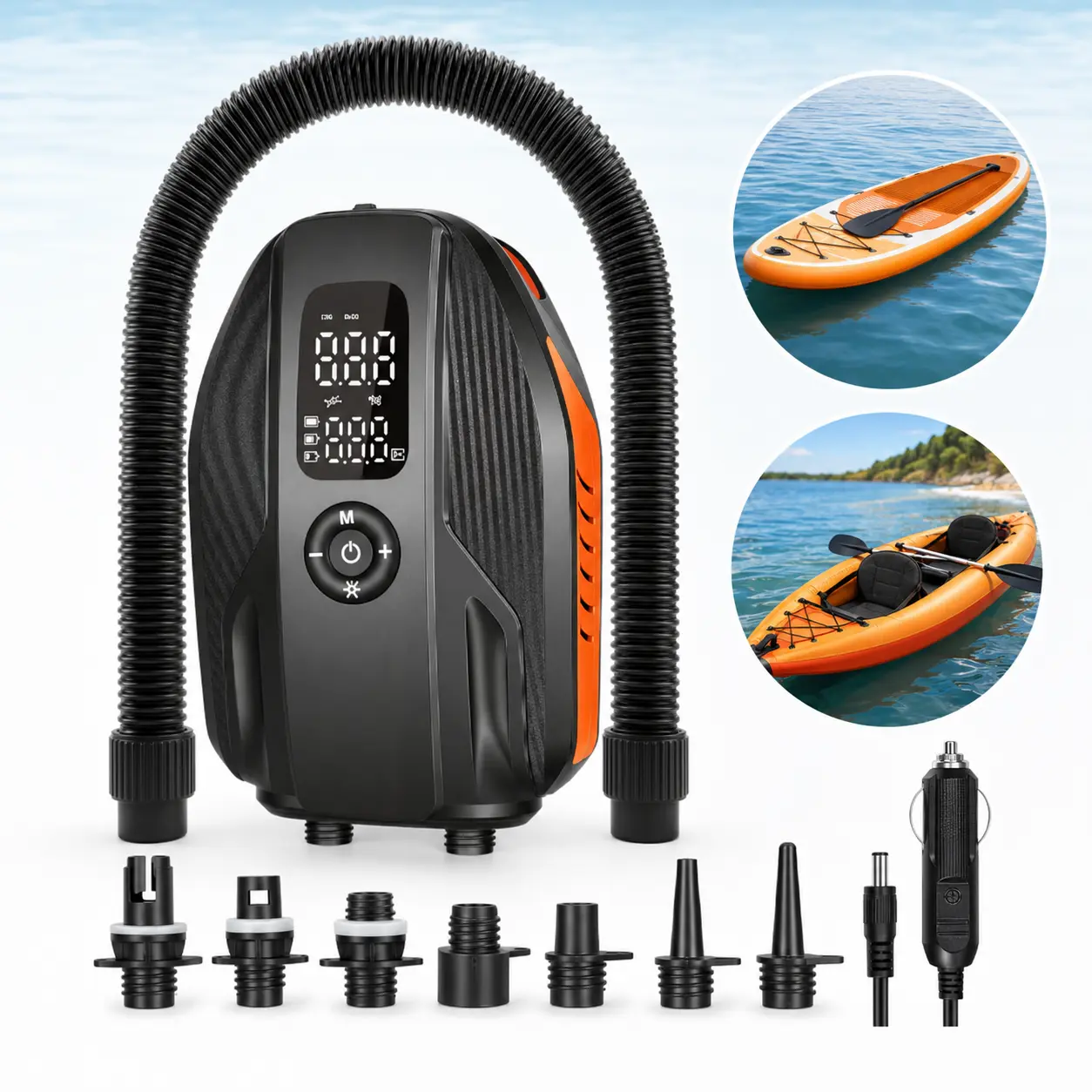 Portable Outdoor Electric SUP Pump - 18000mAh Rechargeable, 20PSI High Pressure, Intelligent Dual Stage Quick Inflate & Deflate, Auto-Off for Stand Up Paddle Boards, Portable Outdoor Equipment toolupgrade