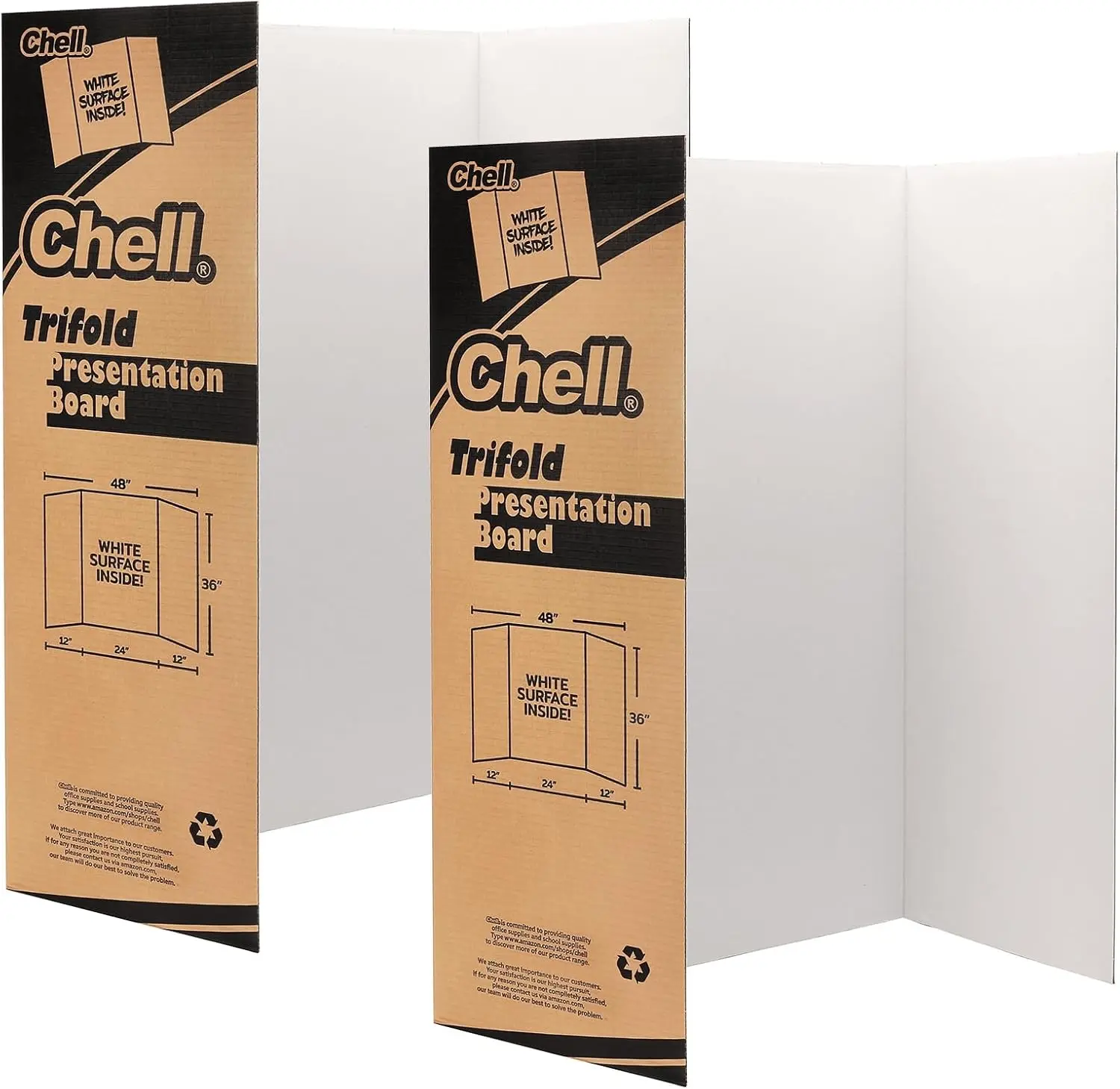 36 x 48 Large Trifold Poster Board 2 Pack White Corrugated Project Boards for Science Fair School Projects Event Displays and Business Presentations