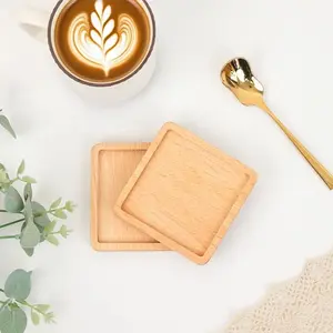 Square Bamboo Tray for Plants, Mini Tray for Small Pots, Snacks, Candles, Bathroom Decor, Home Balcony Use, Bamboo Plate