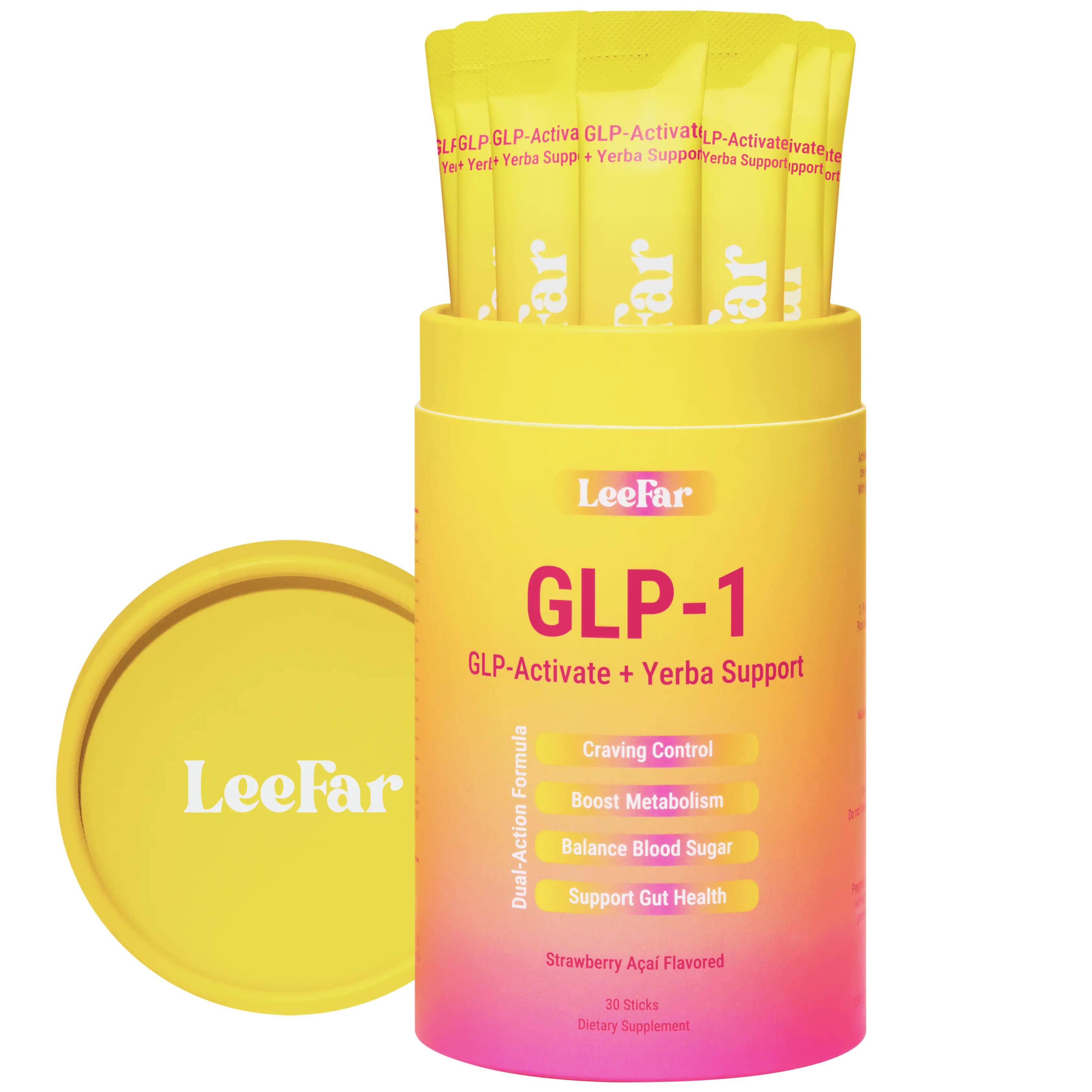 LeeFar GLP-1 Drink Mix – Dual-Action Craving & Metabolism Support | Berberine, Chromium, 5-HTP, Yerba Mate & Magnesium | Supports GLP-1 Pathway, Blood
