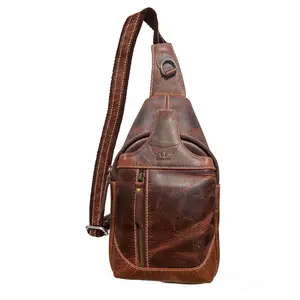 Dimarcy Leather Bag | Rustic Brown Color | Crossbody Sling Bagpack