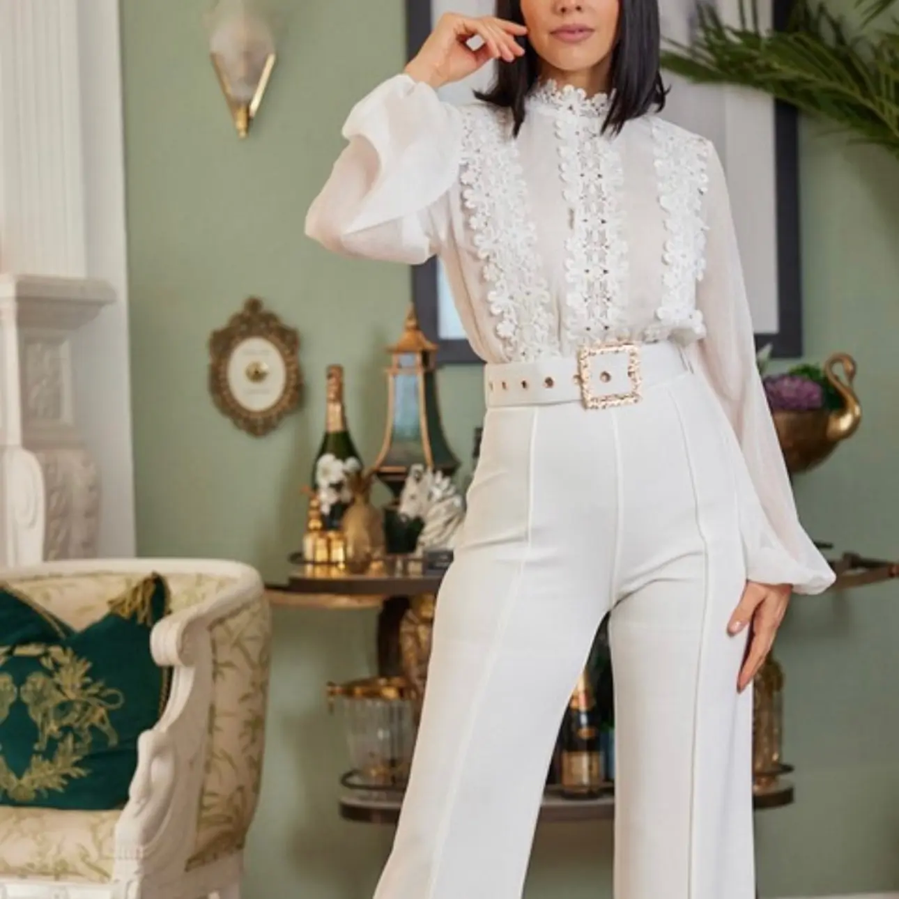 Crochet top jumpsuit