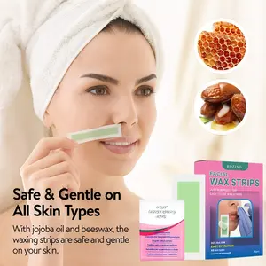 15 pieces of facial hair removal wax paper, 9x4.5cm.Easy to operate, suitable for all skin types.It can easily remove facial hair and comes with a cleaning wet wipe to keep the skin smooth