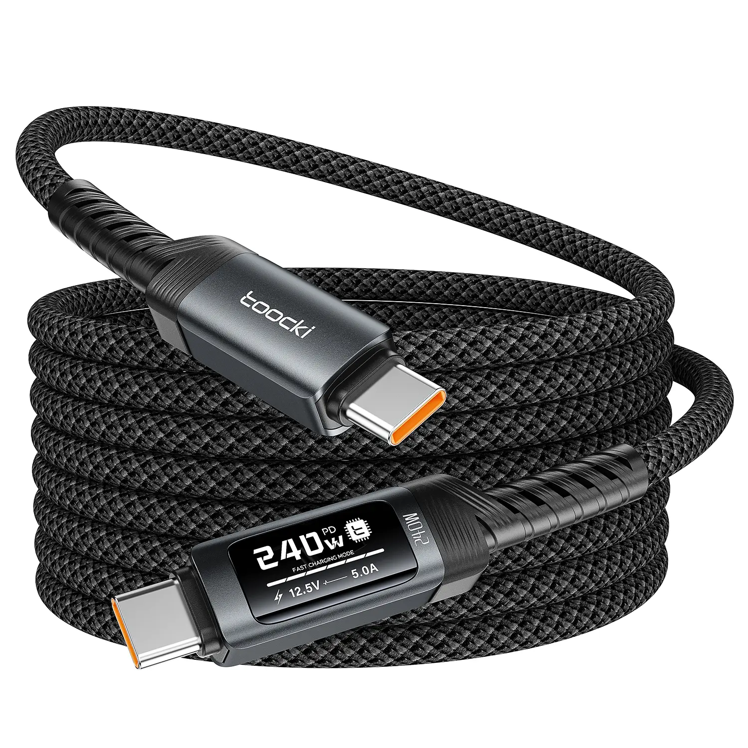 Toocki C-C 240W OLED Digital Display Data Cable, Full-Screen Data Display, 9.84FT, Black.Durable Mobile Phone Accessory for iPhone 15 Pro Max/Plus/MacBook Air/Samsung S23 Ultra, Gaming Use,Tiktokshopbacktoschool,Back To School,Back To School Haul Charging