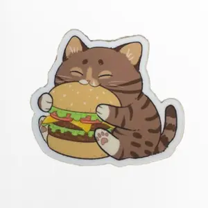 Cheeseburger and Cat Sticker