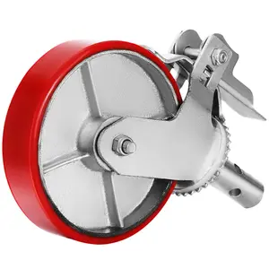 VEVOR Scaffolding Wheels Set, TikTokShopBlackFriday, Heavy Duty 4-Pack 8\" Scaffolding Casters, with 4400 Lbs Per Set and Locking Stem Casters with Brake, Polyurethane Replacement for Scaffold, Shelves, Workbench
