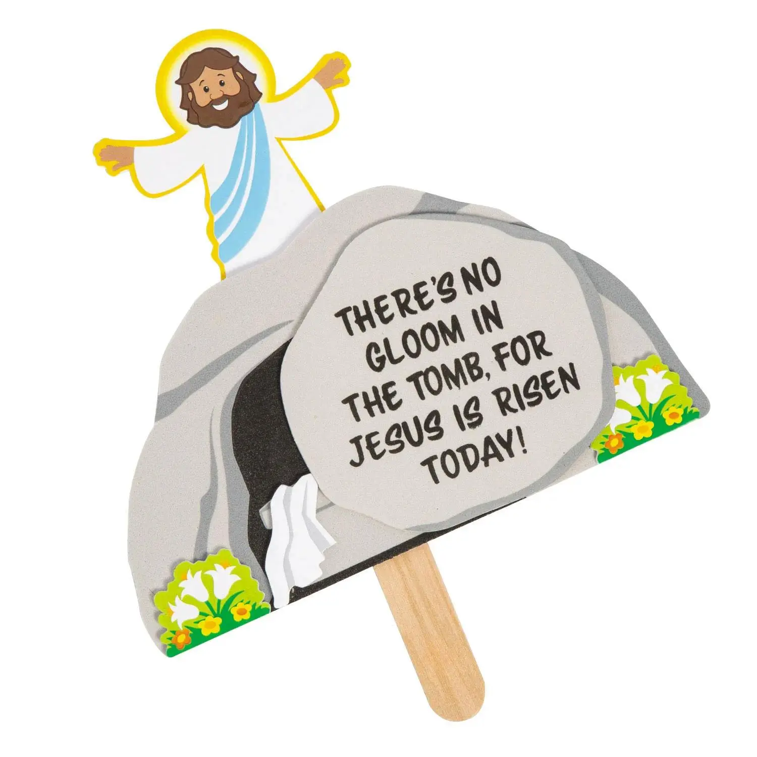 Jesus is Risen Pop-Up Religious Easter Foam Craft Kit for Kids - 12 Kits with OTC Foam Pieces, DIY Scrapbooking & Stamping Toy