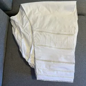 Plain White Shalwar - Simple Design with Lace Detailing on the Bottom Edge