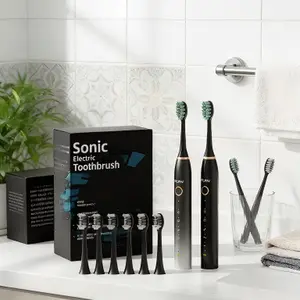 Sonic Electric Toothbrush for Adults - Rechargeable, IPX8 Waterproof, 5 Modes, 10 Brush Heads & Travel Case, Deep Clean Teeth o