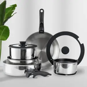 Gourmetific Stainless Steel Cookware Set Nonstick Pots Pans with Lids Induction Oven Safe Kitchen Cooking Essentials