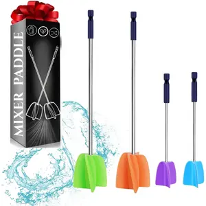 2 Big+2 Small   Mixer Paddles for Drill, Epoxy Mixer Attachment for Drill,  Mixer/ Stirrer for Mixing , Epoxy,  Molds (Blue)