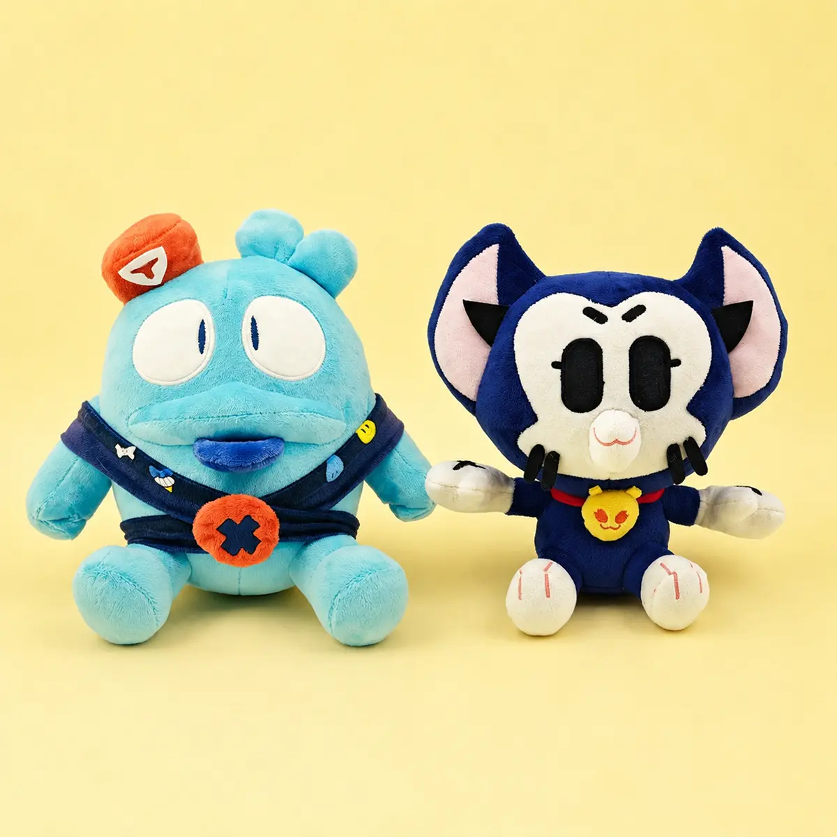 Brawl Stars Squeak & Kit Plush Toys - Soft Stuffed Game Character Dolls, Cute Kawaii Collectibles, Gift for Kids Fans