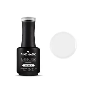 PinkMask Rubber Base Coat Soak-Off Professional UV LED Gel Polish 15ml for Pro Health Nail Care