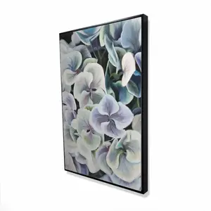 Begin Home Decor 2081-3624-FL148 24 x 36 in. Colorful Hydrangea Flowers - Rustic Purple Framed Canvas