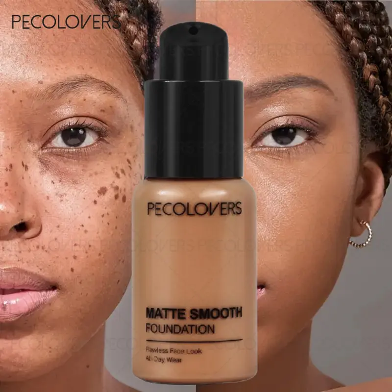 1PC Waterproof Long Lasting Face Foundation Cream Oil Control Hydrating Flawless Coverage Moisturizing Full Coverage Pores Dark Circles Face Base Brighten Wheat Tone Moisturizing Makeup Matte Foundation Flawless Matte Finish Liquid Foundation