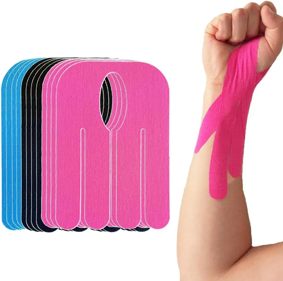 Kinesiology Tape for Wrist Precut, 12pc Waterproof & Breathable Bowling Wrist Tapes, Hypoallergenic Latex-Free Elastic Athletic Tape for Carpal Tunnel, Sports Joints Muscle Support.(Mix) Healthcare Kit