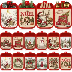 6/8/12 Pcs Christmas Gifts Kitchen Pot Holders with Pocket Reusable Heat Resistant Oven Mittens Kitchen Insulation Pads for Teachers Staff Employees Kitchen Essentials Coworkers Bakeware Baking Cooking
