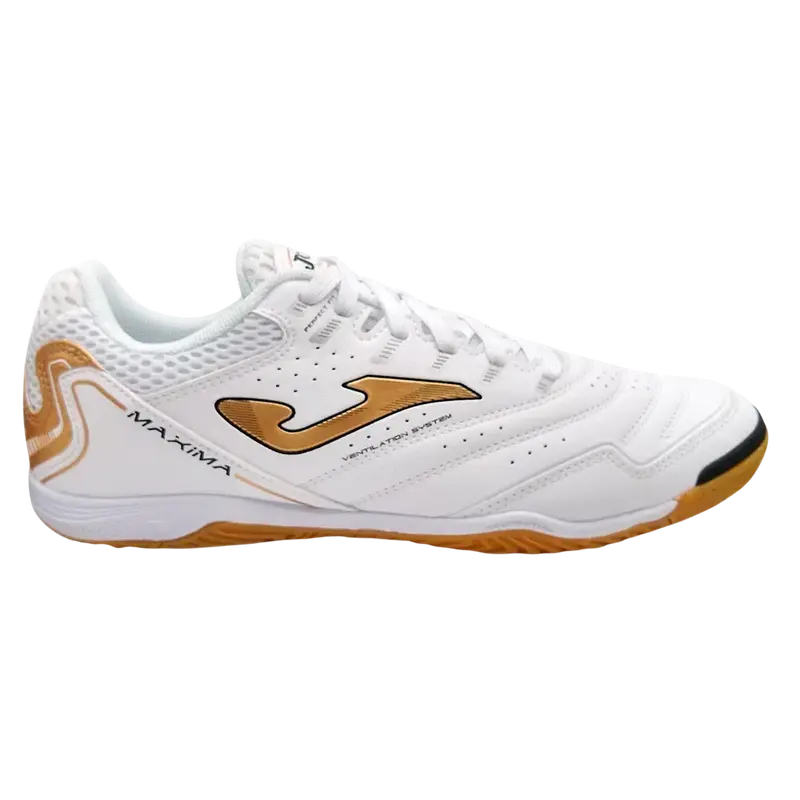 Joma Maxima Unisex Sporty Futsal Shoes - Synthetics Fibertech, Secure Laces, Abrasion-Resistant, Durable, Easy-to-Clean Sports Shoe for Athletic Training with Non-Marking Flat Rubber Outsole