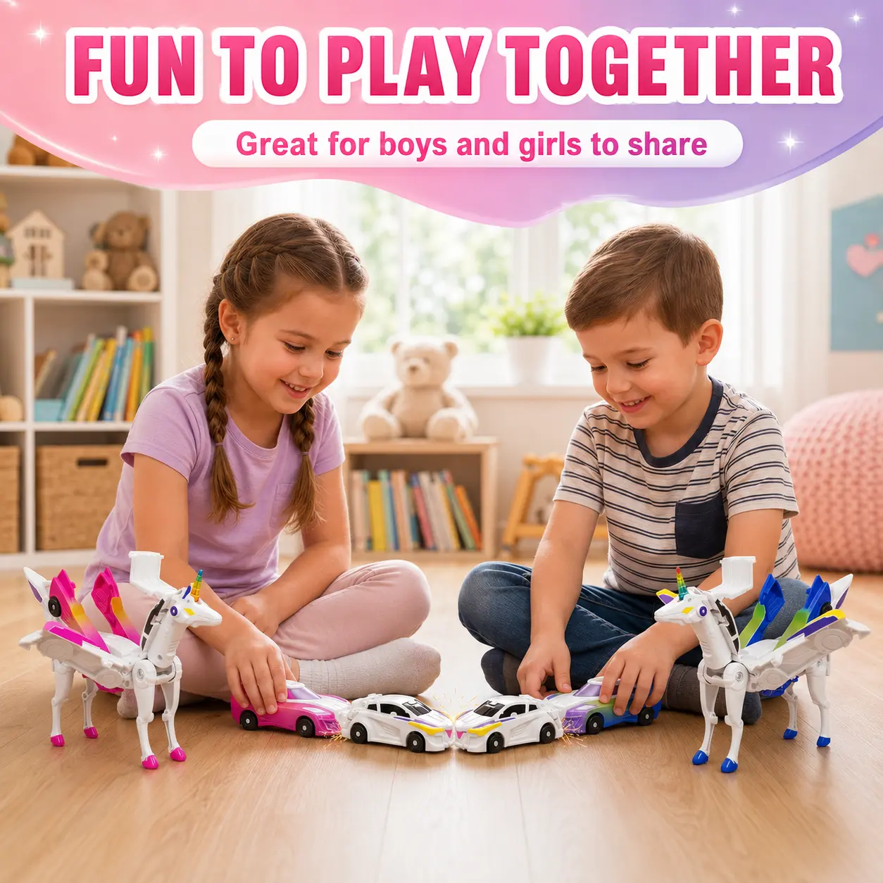 unicorn Fever universal カーボンシャフトセット Hotfree Magnetic Unicorn Transformer Car Toy, 2-in-1 Magnetic Cars