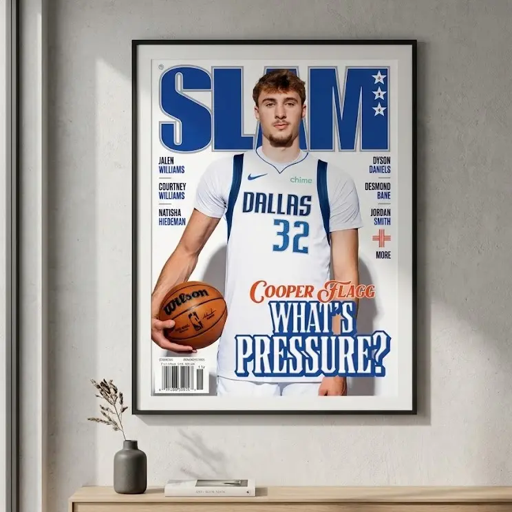 "What's Pressure?" Cooper Flagg Framed Print | SLAM Magazine Wall Art