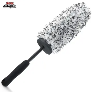 Basics Microfiber Wheel Cleaner Brush, 16.54" Length Wheel Brush for Rim Cleaning and Car Detailing, Gray Auto Detailing Brush