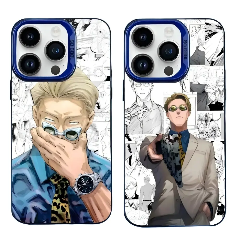 Cool K-Kento N-Nanami Anime JJK Phone Cases For iPhone 17 Promax Pro Air 16 Plus 15 14 13 12 11 Blue IMD Matte Silicone Shockproof Protective Cover Gift For Birthday Christmas Halloween