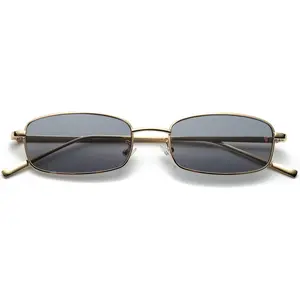 FEISEDY Vintage Small Rectangle Sunglasses Women Men Retro Trendy Square Metal Frame Sun Glasses B2295