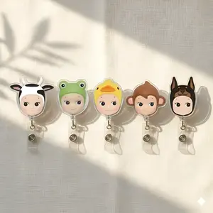 Kawaii Angel Doll Badge Reel Cute Baby Style Retractable ID Holder Aesthetic Gift